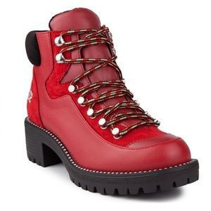 Juicy Couture Red & Black Indulgence Hiker Boots Size 9 Women’s Boots Hiker Boot